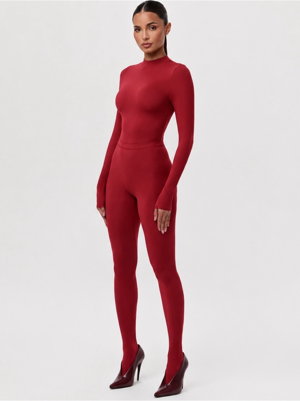 Naked Wardrobe Naked Closed Toe Legging Ruby Red